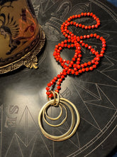 Load image into Gallery viewer, Blood Orange Hand Knotted Silk Necklace
