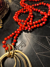 Load image into Gallery viewer, Blood Orange Hand Knotted Silk Necklace
