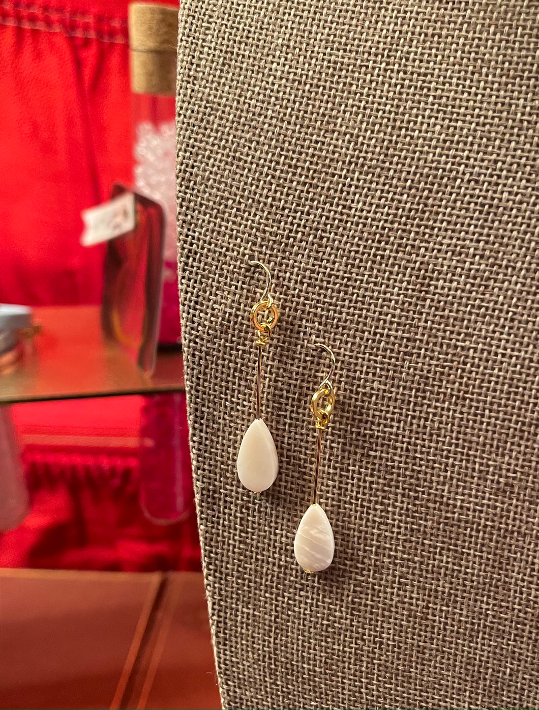 Mother Of Pearl Tear Drop Earrings