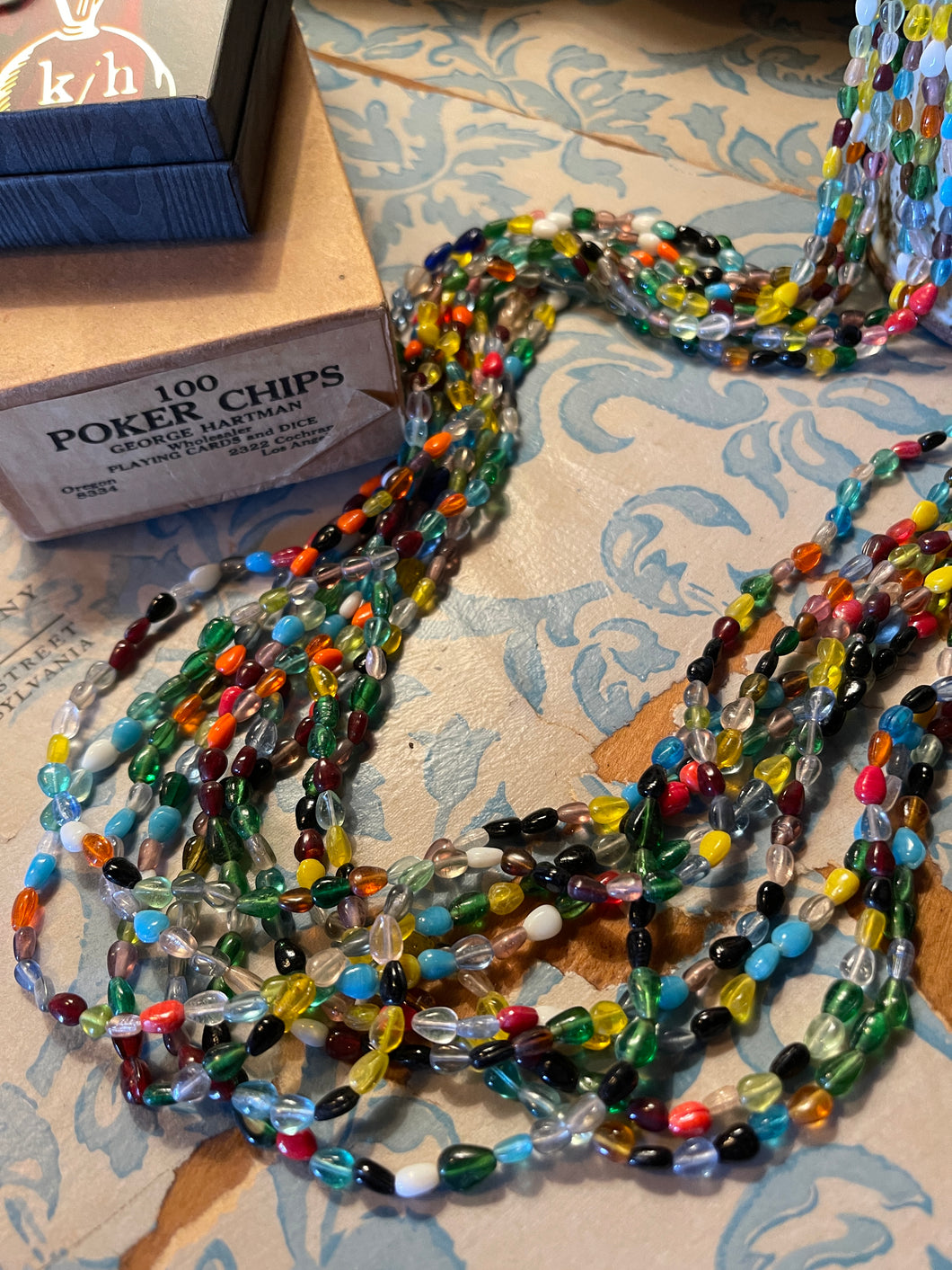 Vintage glass necklace sales